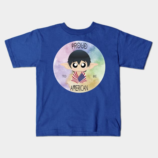 Proud to be American (Sleepy Forest Creatures) Kids T-Shirt by Irô Studio